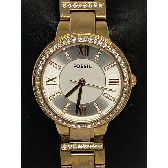 Fossil Virginia ES3284 Women Stainless Steel Analog Dial Quartz Wrist Watch EY29 - Picture 2 of 12